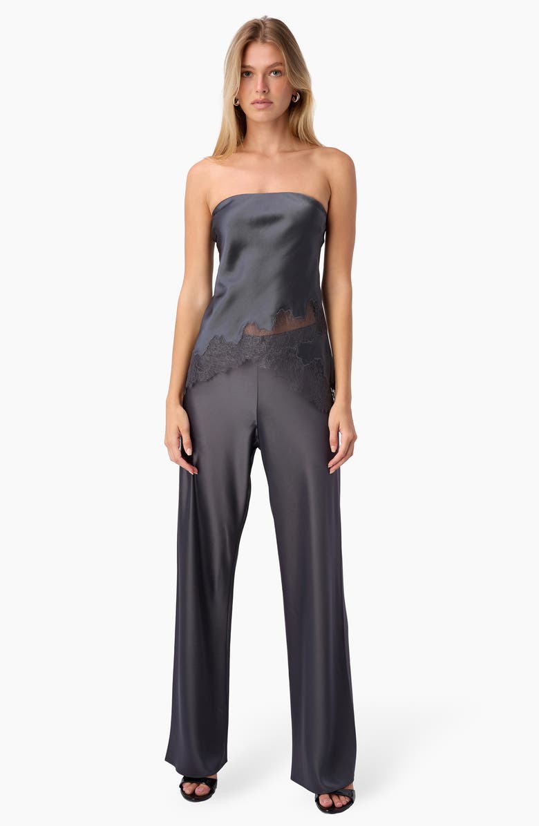 CAMI NYC Odessa Lace Trim Strapless Silk Top, Alternate, color,