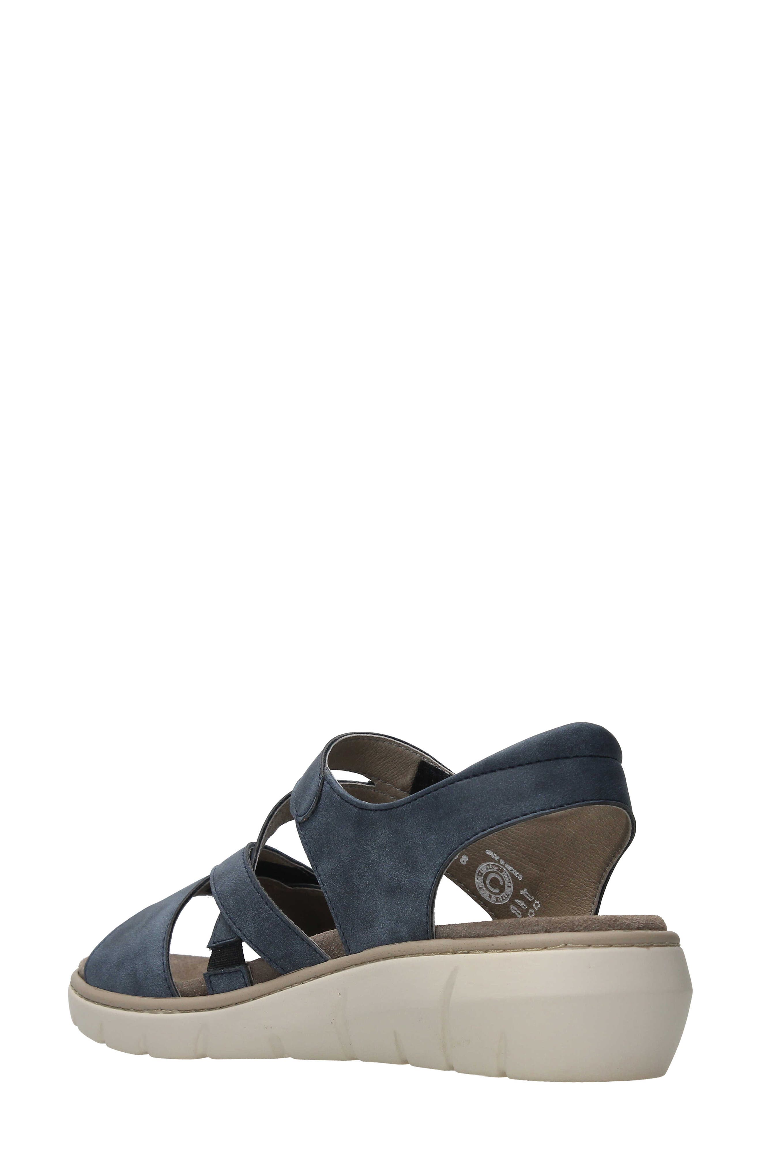 Ikaria Wedge Sandal, Alternate, color, DENIM BIOCARE