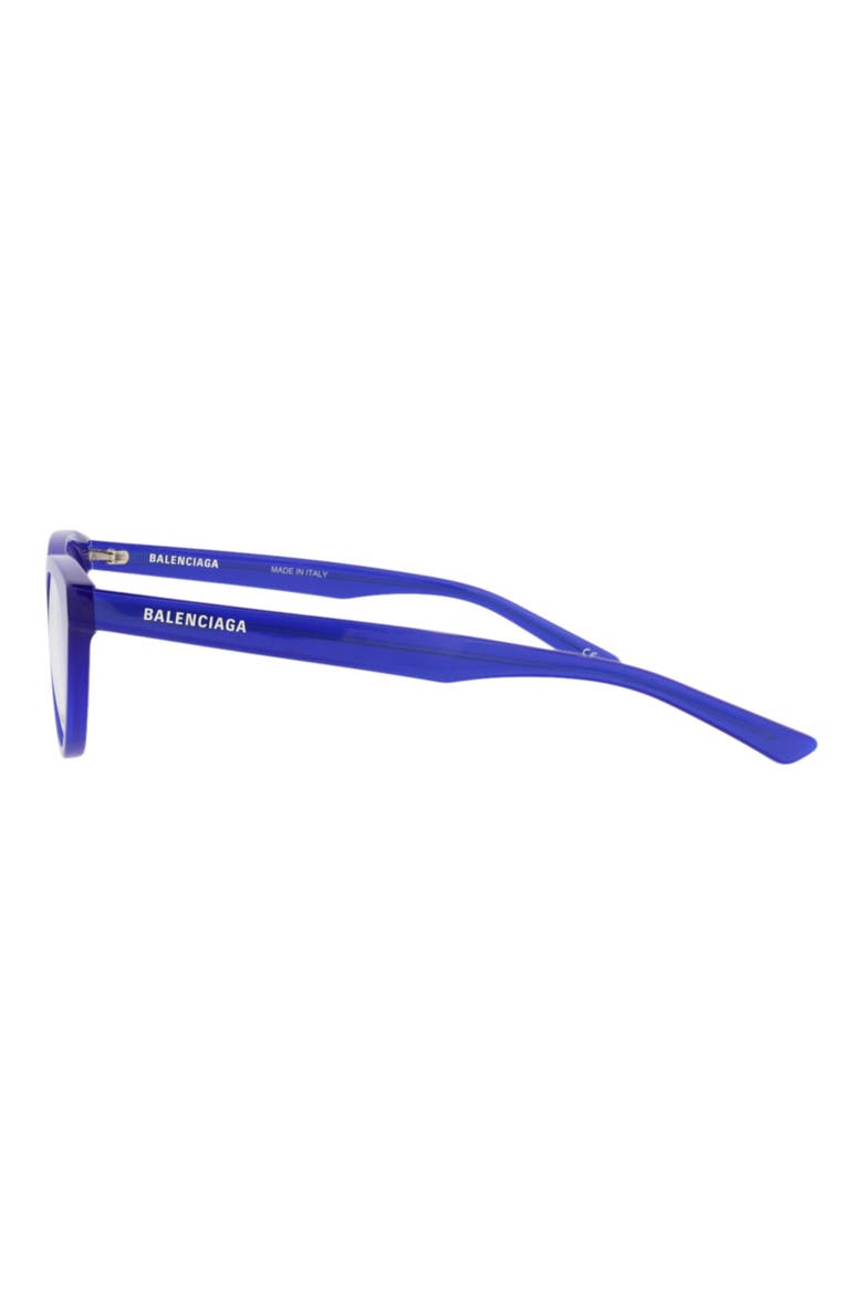 52mm Cat Eye Optical Glasses, Alternate, color, BLUE BLUE TRANSPARENT