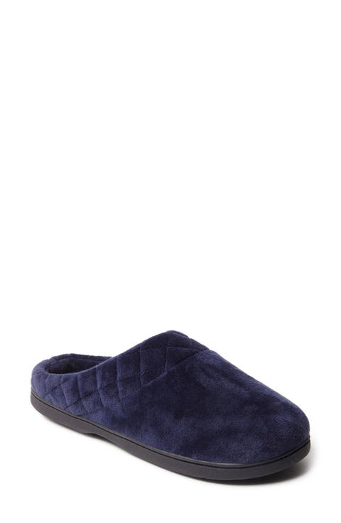 Darcy Quilted Cuff Velour Clog Slipper