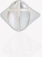 Rizen Jewelry Mother Of Pearl Cross Ring