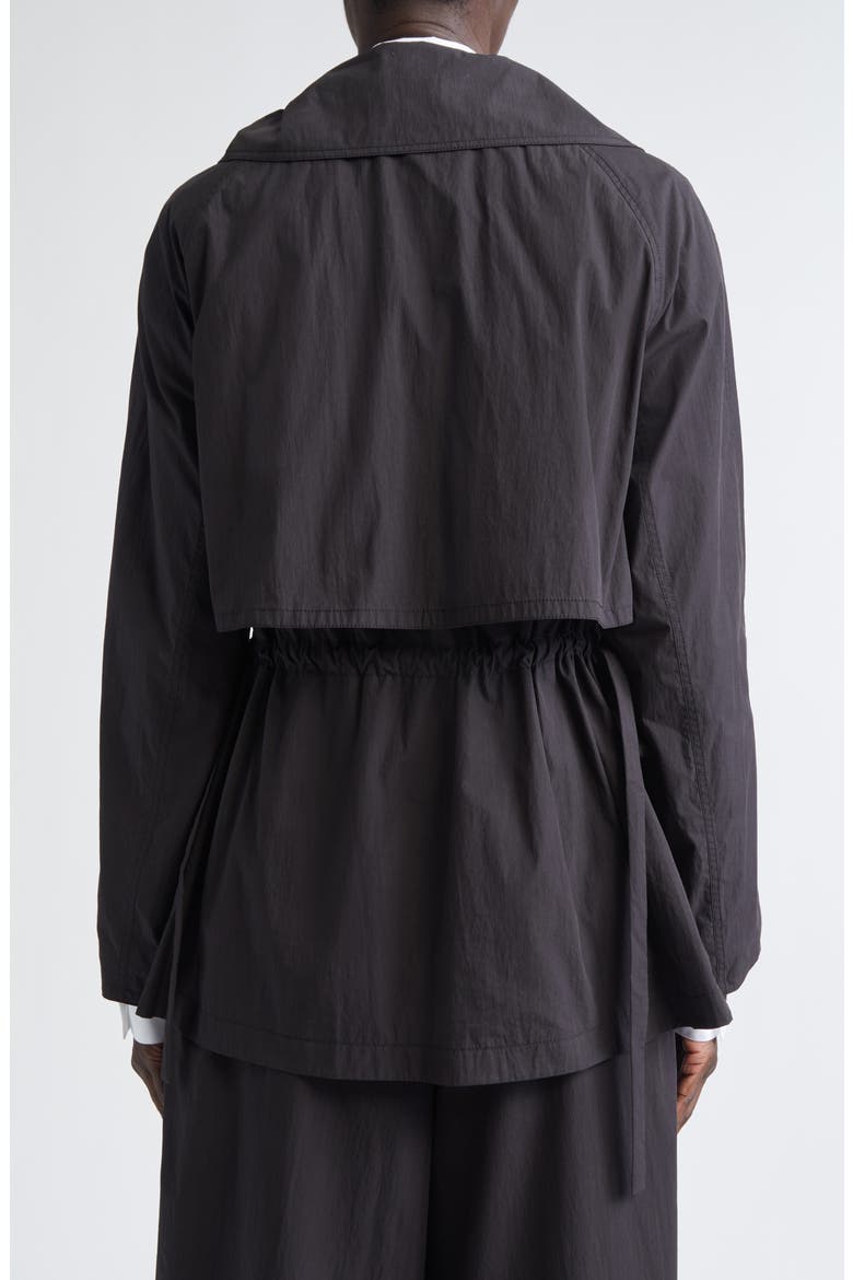 Oversize Cotton & Nylon Funnel Neck Jacket, Alternate, color, BLACK