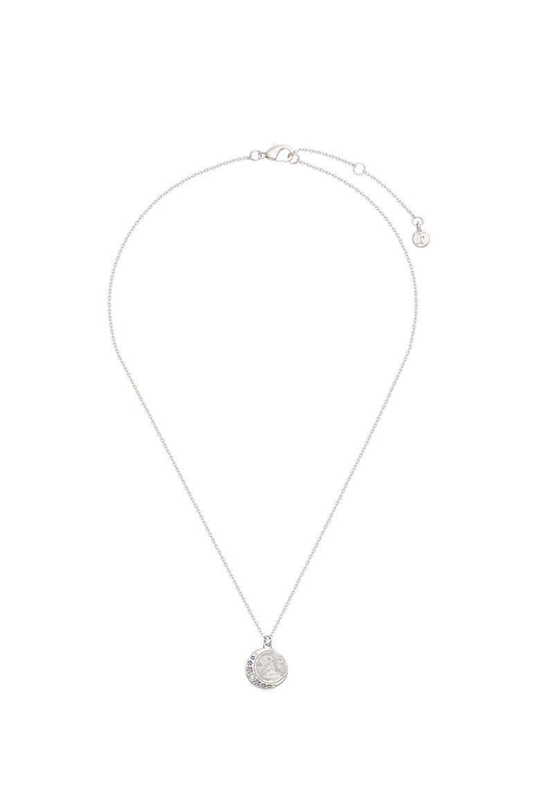 Selene Moon & Periwinkle Necklace, Alternate, color, Silver
