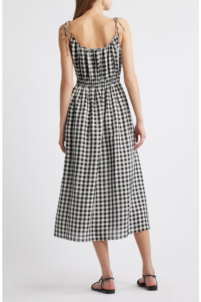 Leslie Gingham Pleated Maxi Dress, Alternate, color, BLACK MARILYN GINGHAM