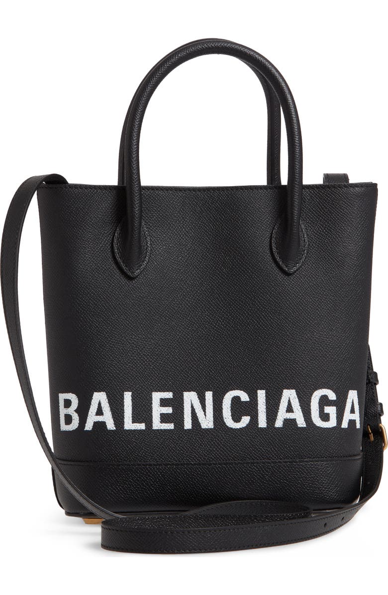 Balenciaga Ville Logo Leather Tote, Alternate, color,