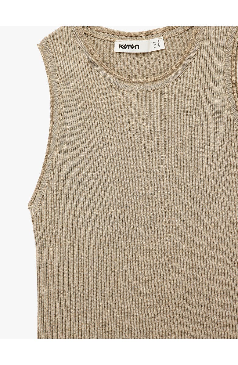 ZDNU 81041892 Ribbed Sleeveless Knit Top, Alternate, color, Beige