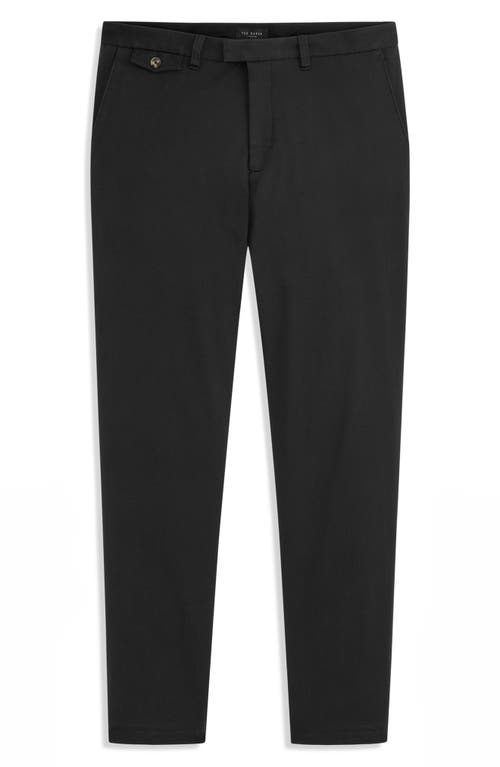 Ted Baker Heavy Stretch Cotton Twill Chino Pants In Black