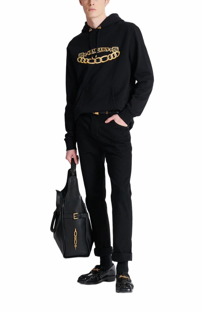 Balmain Regular-Fit Denim Jeans, Alternate, color, Black