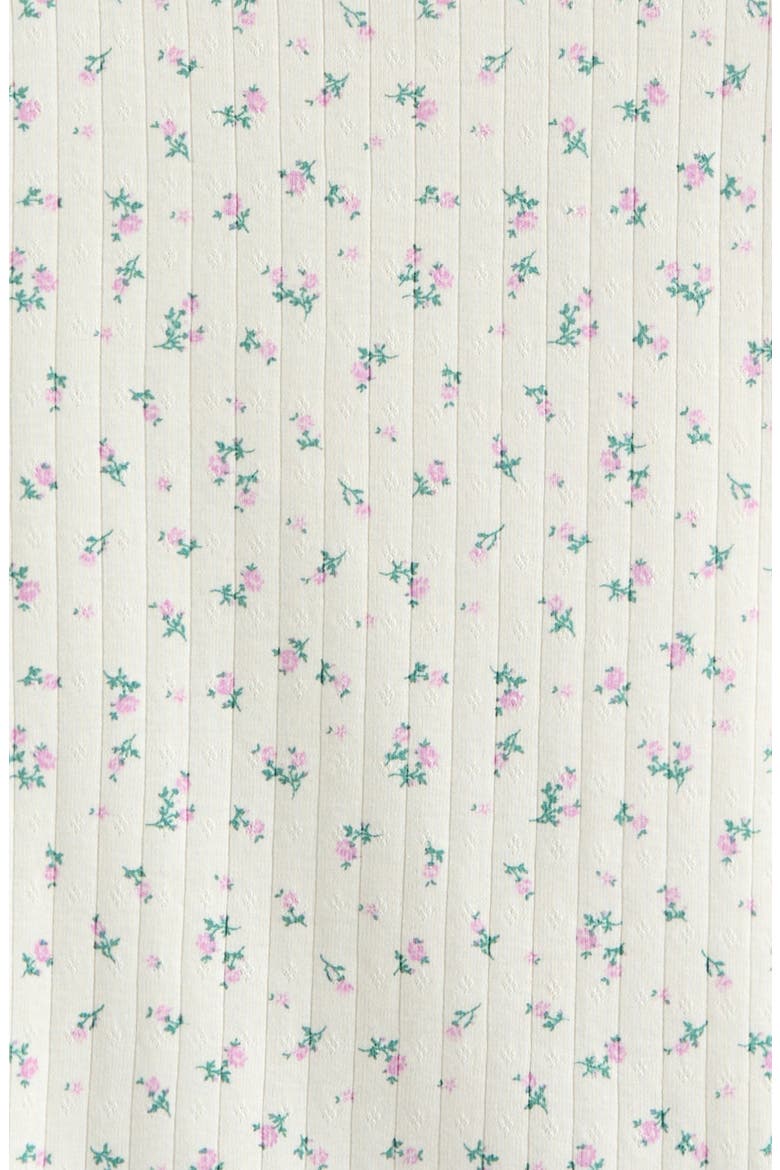 Kids' Lace Trim Pointelle Top, Alternate, color, IVORY EGRET MINI ROSETTE