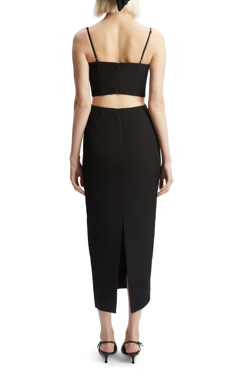 Bardot Martini Corset Cutout Midi Dress, Alternate, color,