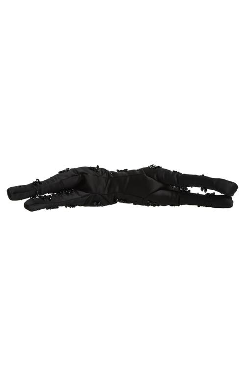 Simone Rocha Hare Embellished Turbo Satin Crossbody Bag In Black