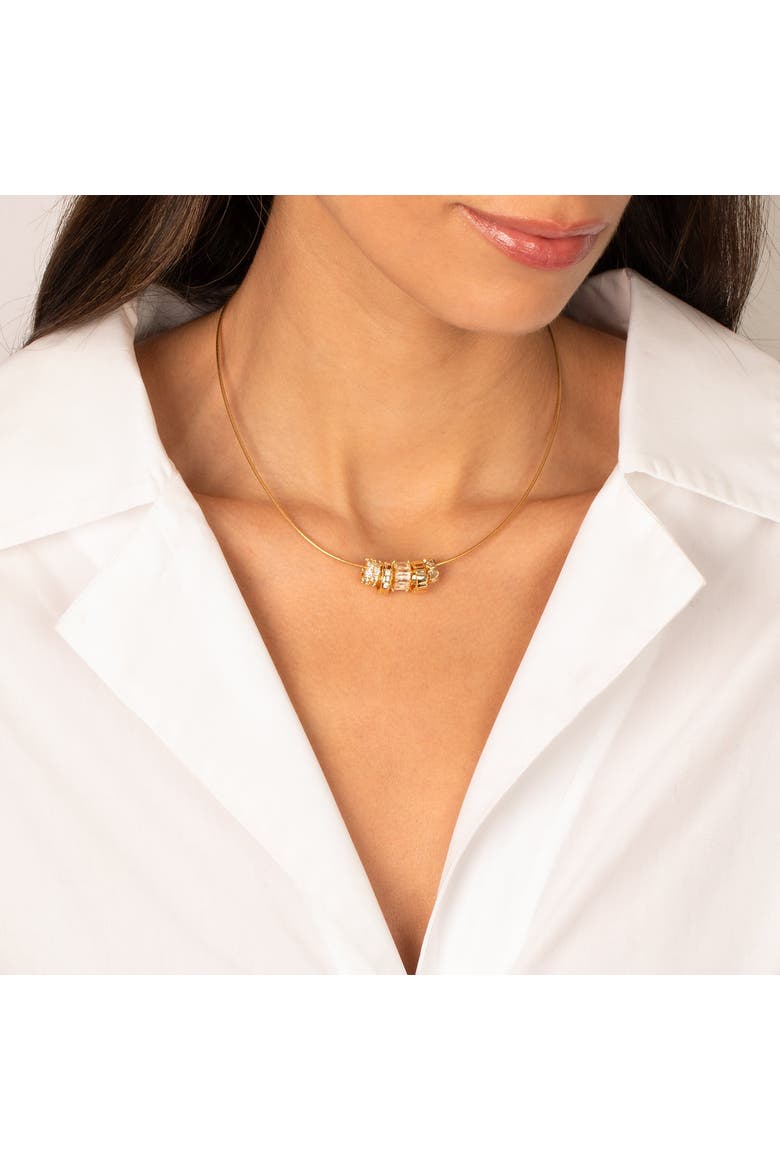 Solid Lined Round Wide Charm, Alternate, color, Gold