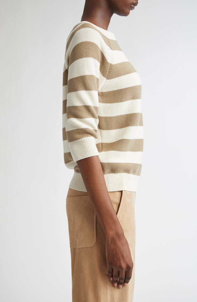 Max Mara Sante Stripe Cotton Sweater, Alternate, color,