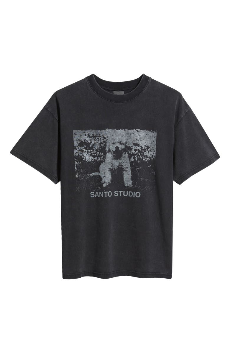 SANTO STUDIO Cute Dog Cotton Graphic T-Shirt, Alternate, color, Black Fade
