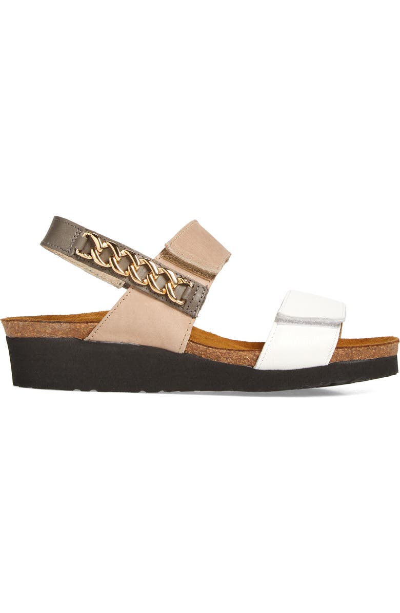 Naot Eliana Slingback Sandal, Alternate, color, White/ Khaki/ Grey Leather