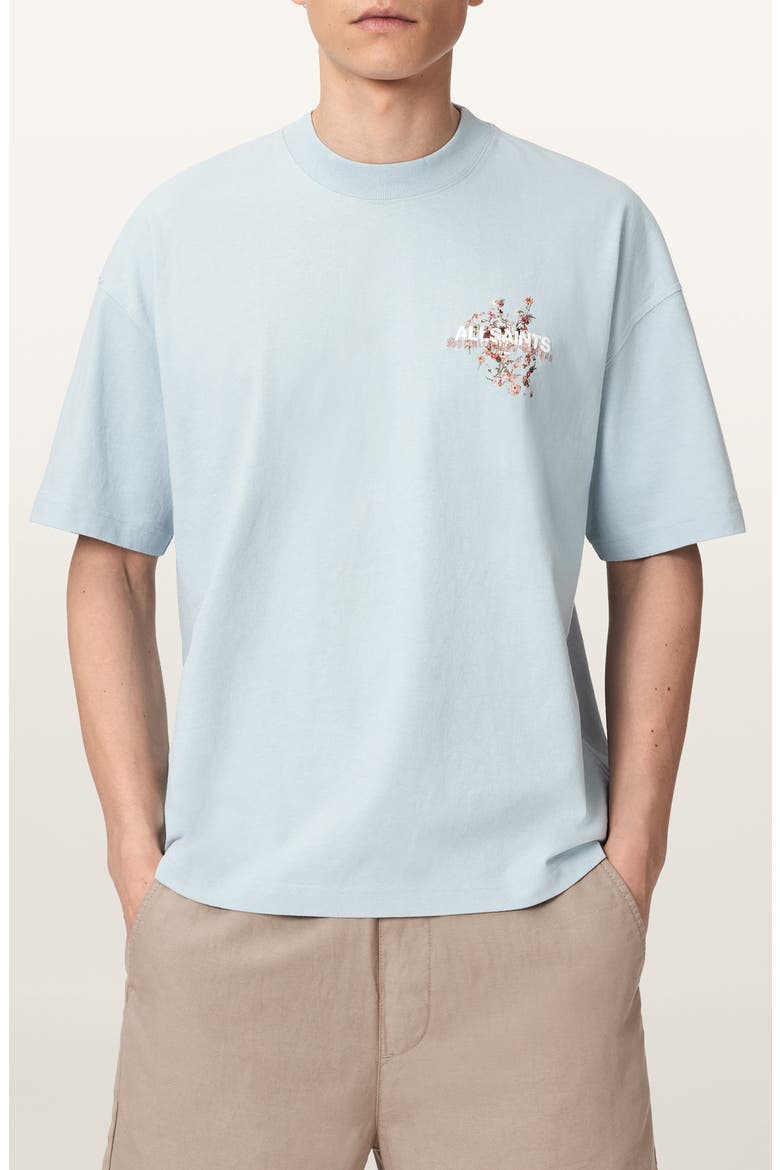 Valen Oversize Floral Logo Graphic T-Shirt, Main, color, KENTUCKY BLUE