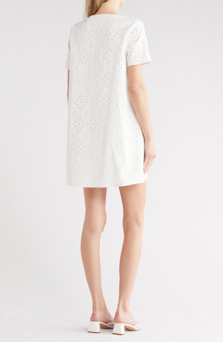 FLYING TOMATO Eyelet Shift Minidress, Alternate, color, White