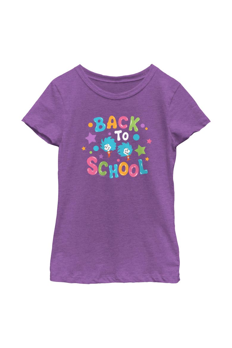 Girl's Dr. Seuss Back To School Things  Graphic T-Shirt, Main, color, Purple Berry