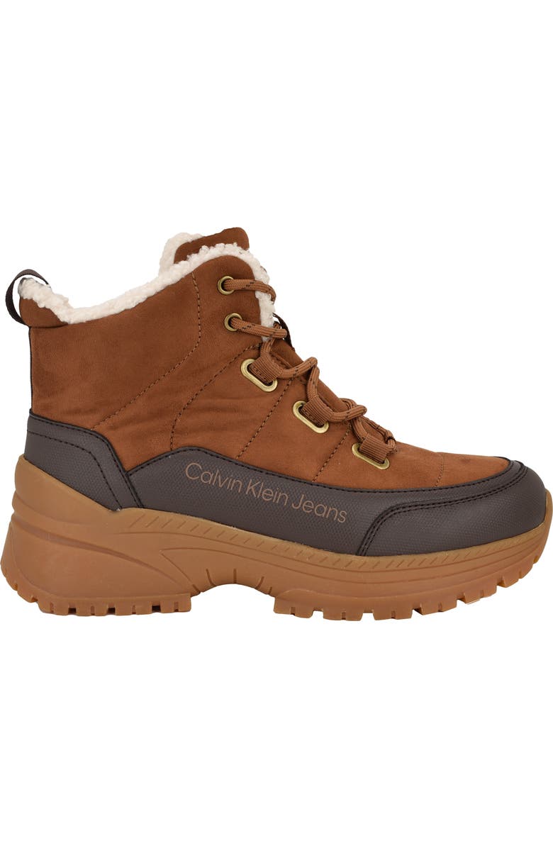 Calvin Klein Noanne Quilted Winter Boot, Alternate, color, Medium Brown