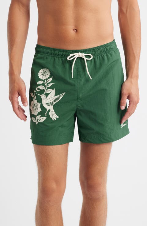 Hummingbird Floral Swim Trunks