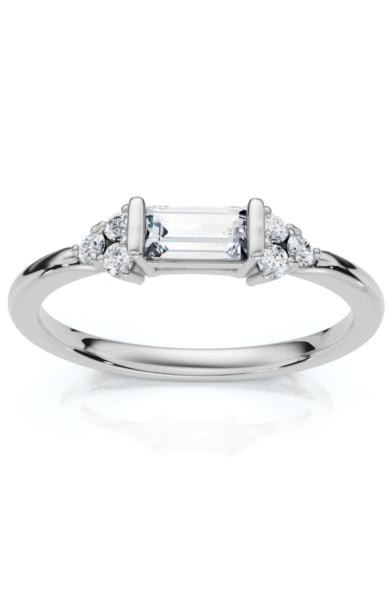 Bliss Diamond Emerald Diamond Stackable Wedding Ring Women Anniversary Band 14k Gold Lab Grown, Main, color, 14K White Gold