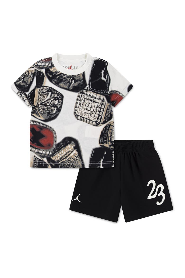 Kids' MVP Jordan Ring T-Shirt & Shorts Set, Main, color, BLACK