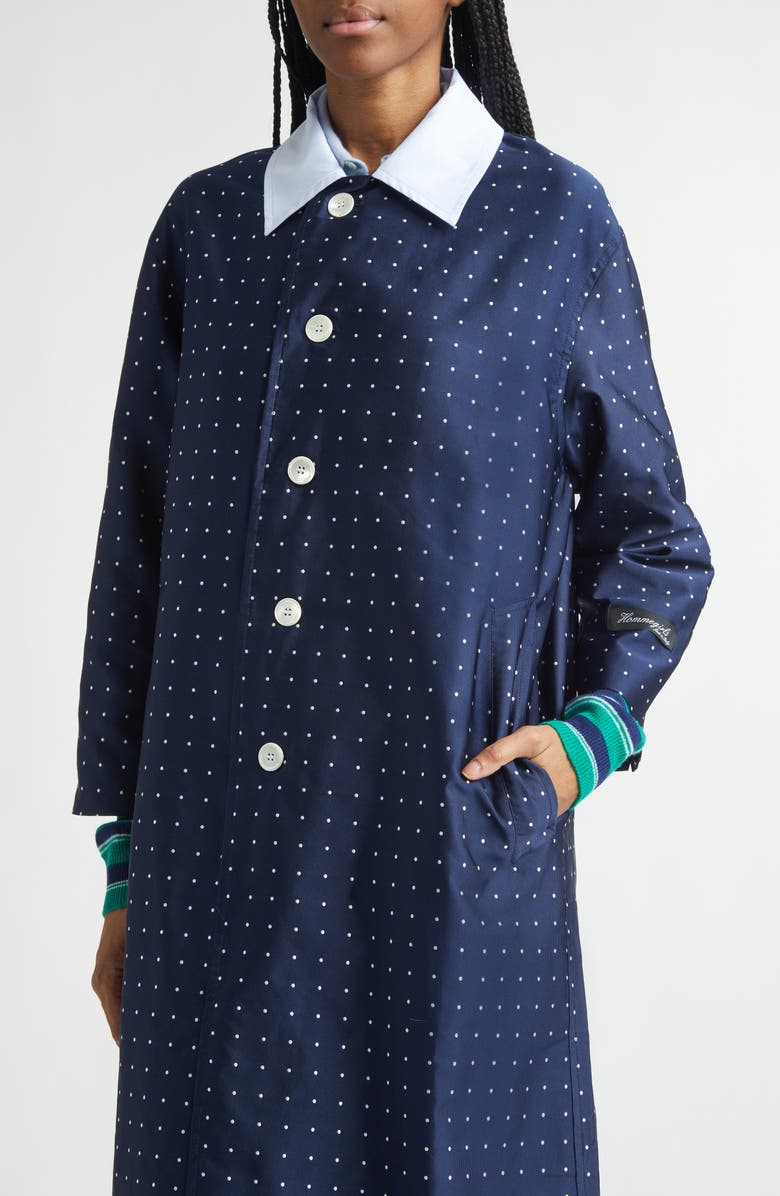 Hommegirls Polka Dot Swing Coat, Alternate, color, Navy Polka Dot