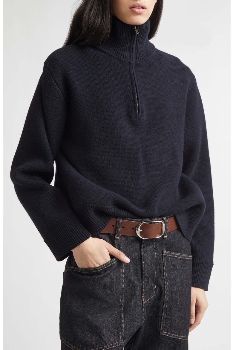 Axel Quarter Zip Lambswool Sweater, Alternate, color, DARK NAVY