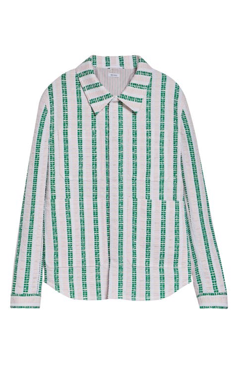Stripe Utility Shirt Jacket