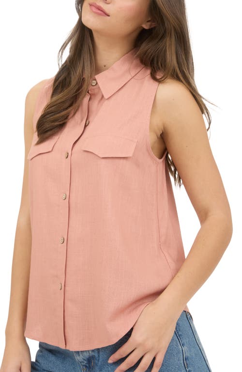 BLU PEPPER BLU PEPPER SLEEVELESS BUTTON-UP SHIRT
