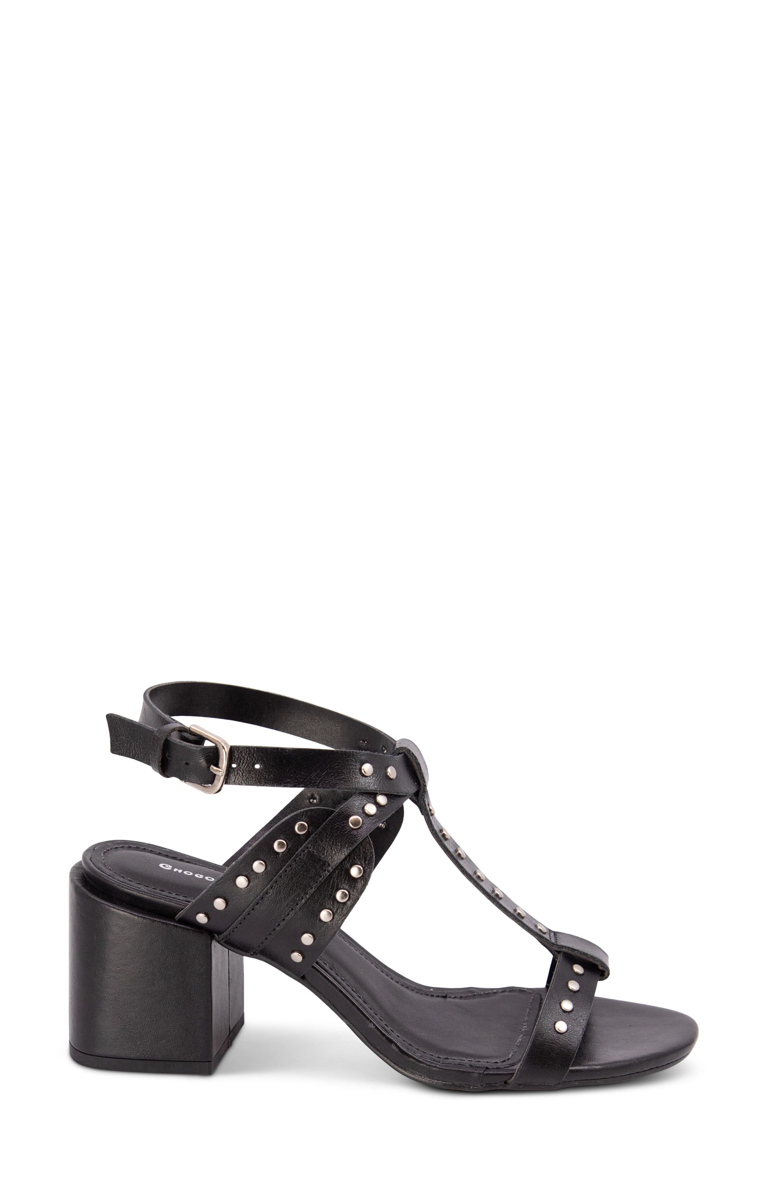 Chocolat Blu Edella Studded Ankle Strap Sandal, Alternate, color, Black Leather
