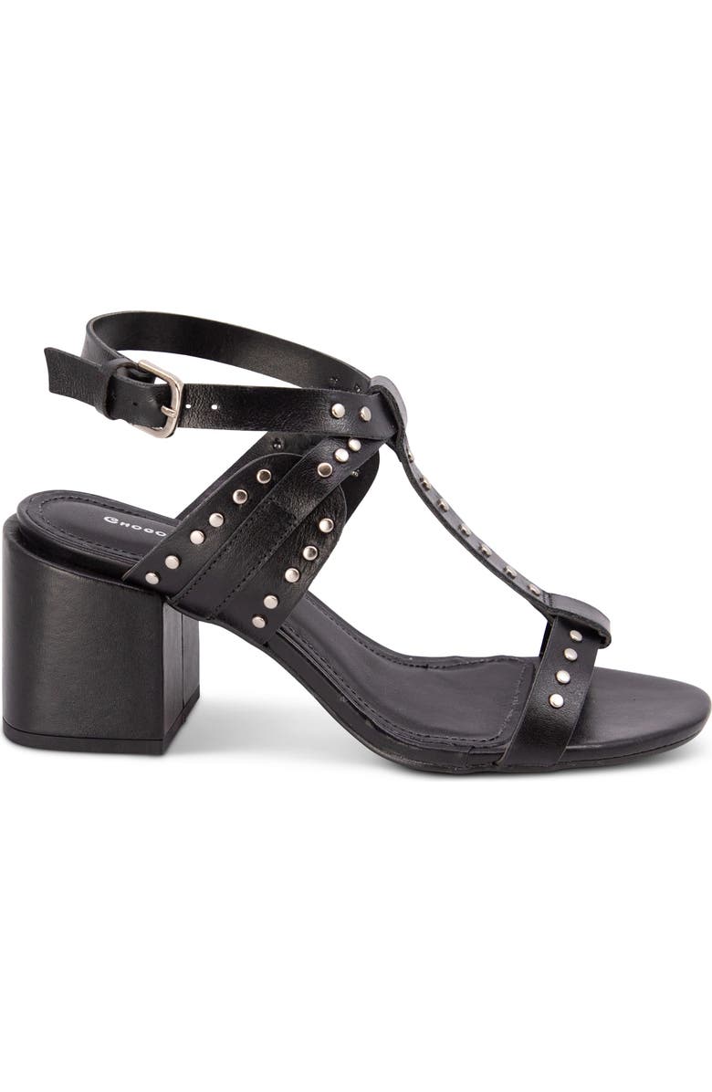 Chocolat Blu Edella Studded Ankle Strap Sandal, Alternate, color, Black Leather