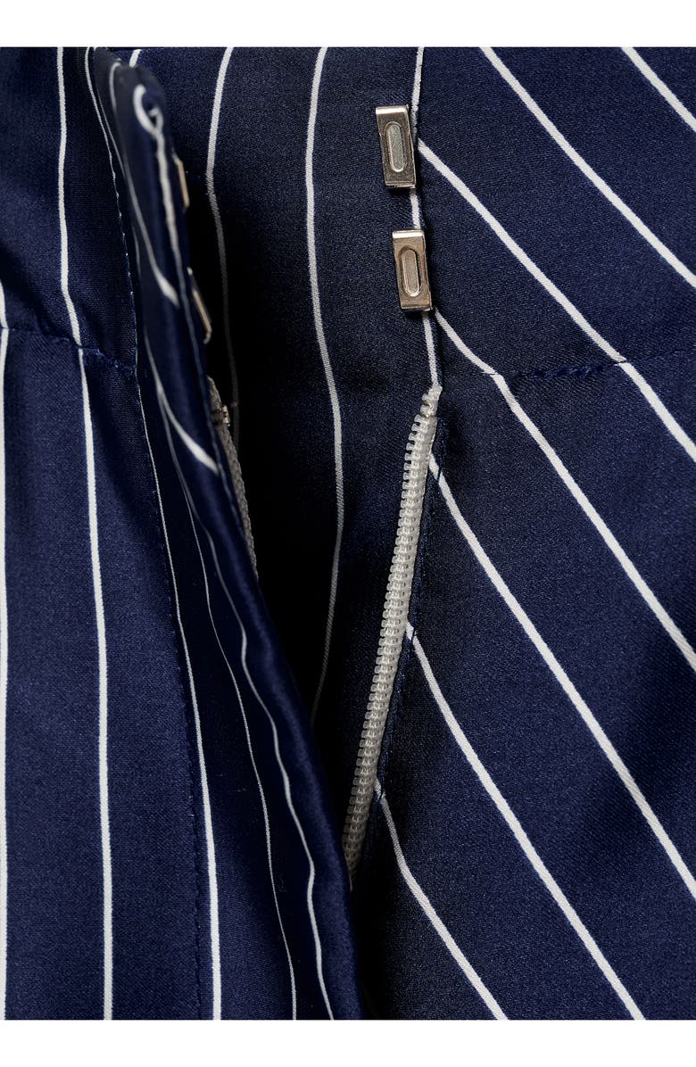 MANGO Contrast Stripe Satin Wide Leg Pants, Alternate, color, Blue