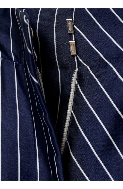 Mango Contrast Stripe Satin Wide Leg Pants