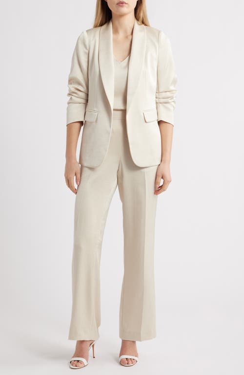 Anne Klein High Waist Pull-on Wide Leg Pants In Light Parchment