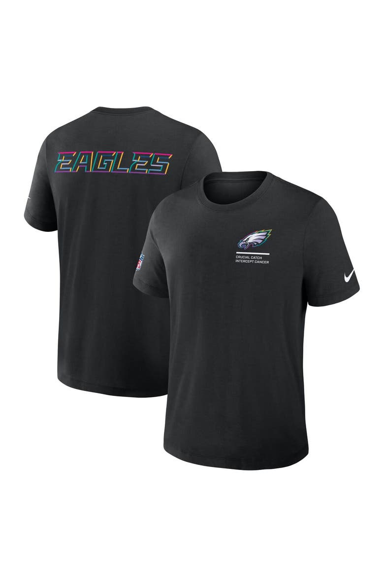 Men's Nike Black Philadelphia Eagles Tall 2025 NFL Crucial Catch Tri-Blend Dri-FIT T-Shirt, Main, color, Black