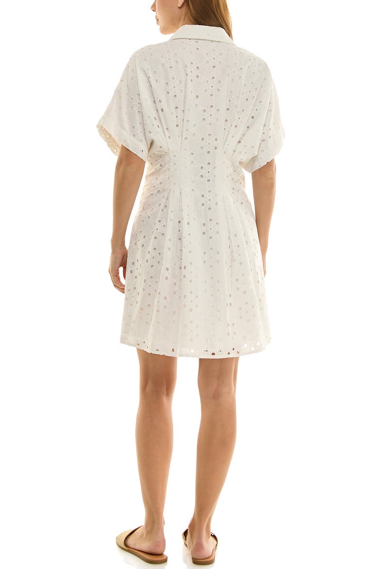 Cotton Broderie Anglaise Mini Shirtdress, Alternate, color, BRILLIANT WHITE