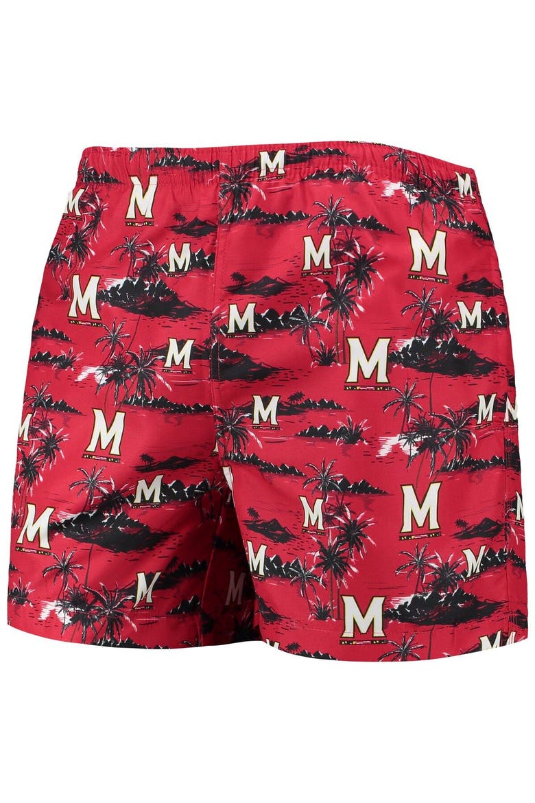 Men's FOCO Red Maryland Terrapins Island Palm Swim Trunks, Alternate, color, Red