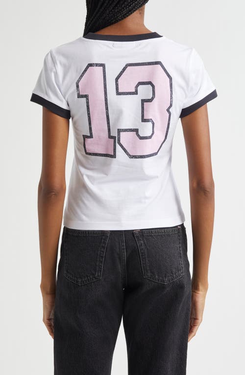 Shop Ganni Logo Jersey Organic Cotton Baseball T-shirt In Bright White