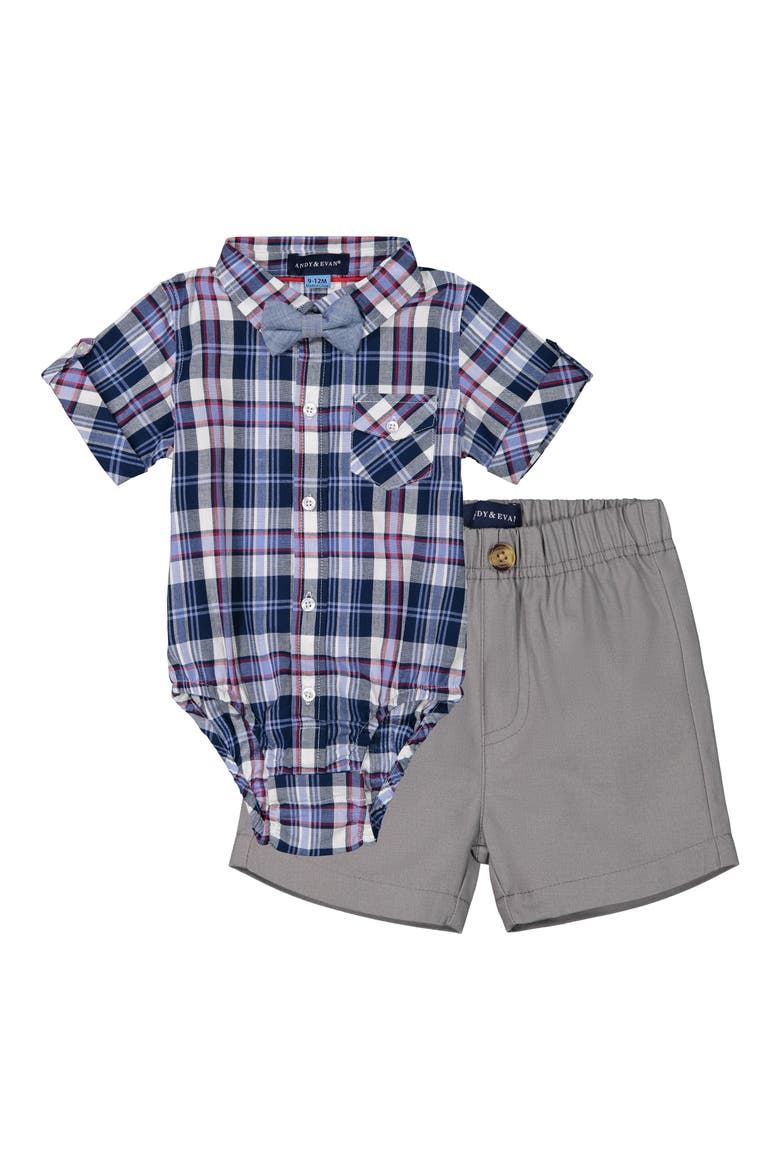 Bodysuit, Shorts & Bow Tie Set, Main, color, BRIGHT BLUE