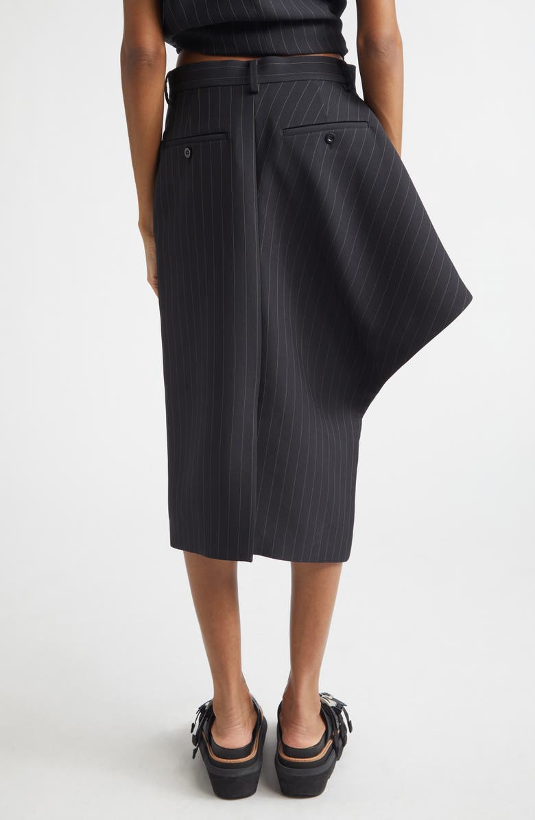 Sacai Pinstripe Twill Skirt, Alternate, color, Black Stripe