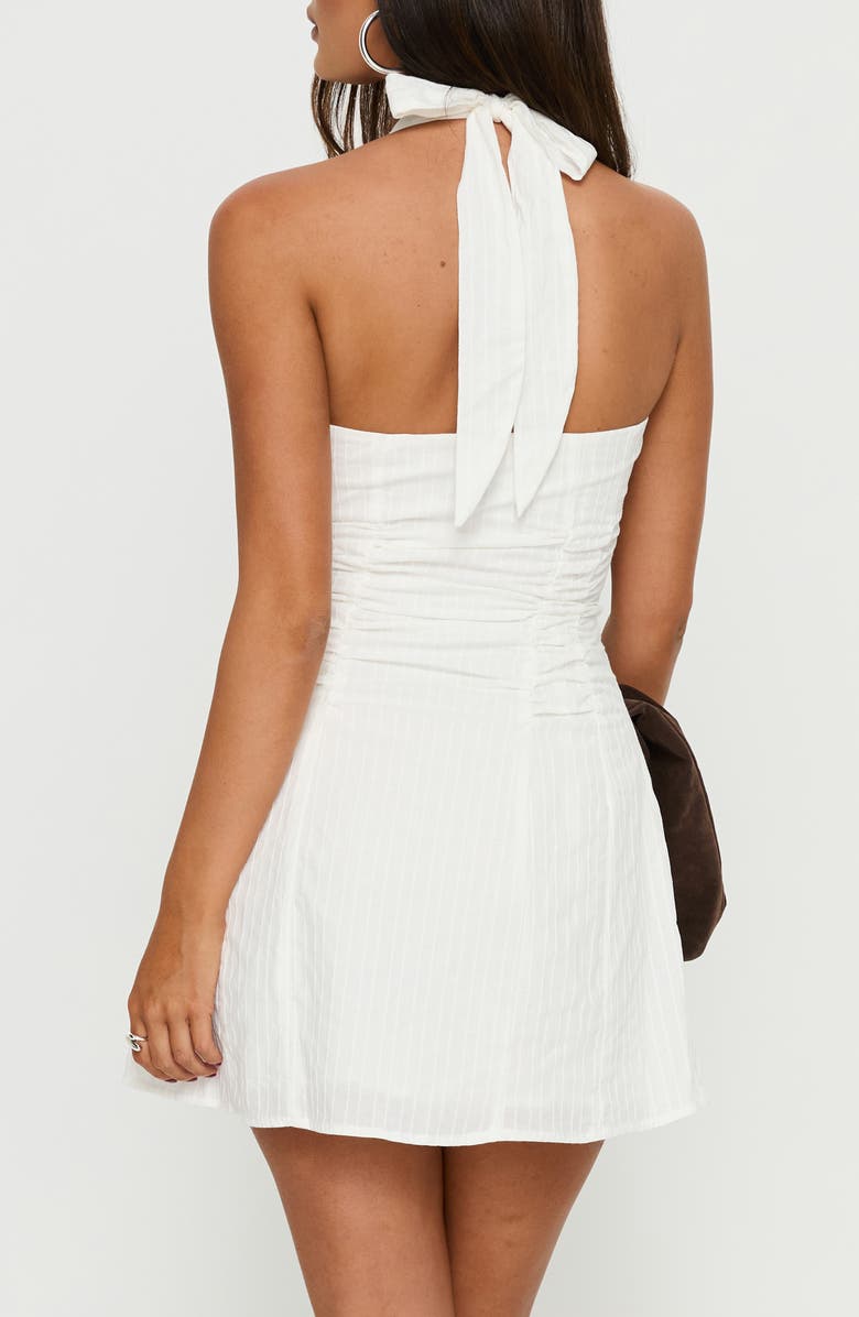 Princess Polly Silver Springs Cotton Halter Minidress, Alternate, color, White