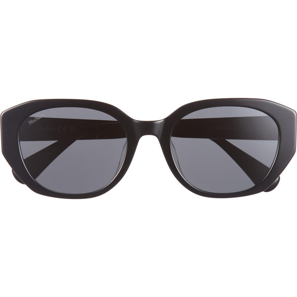 Max Mara 54mm Round Sunglasses In Black