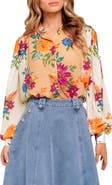 FLYING TOMATO Floral Long Sleeve Button-Up Shirt