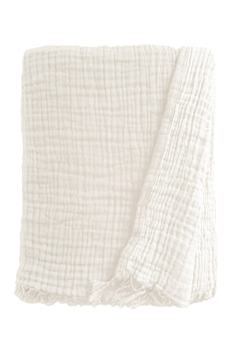 Crinkled Turkish Cotton Cuddle Throw, Alternate, color, Charcoal Grey