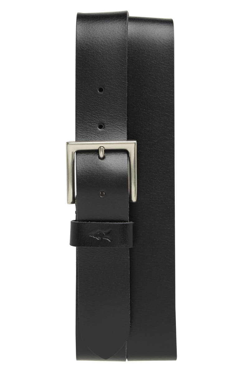 AllSaints Square Buckle Leather Belt, Main, color, 