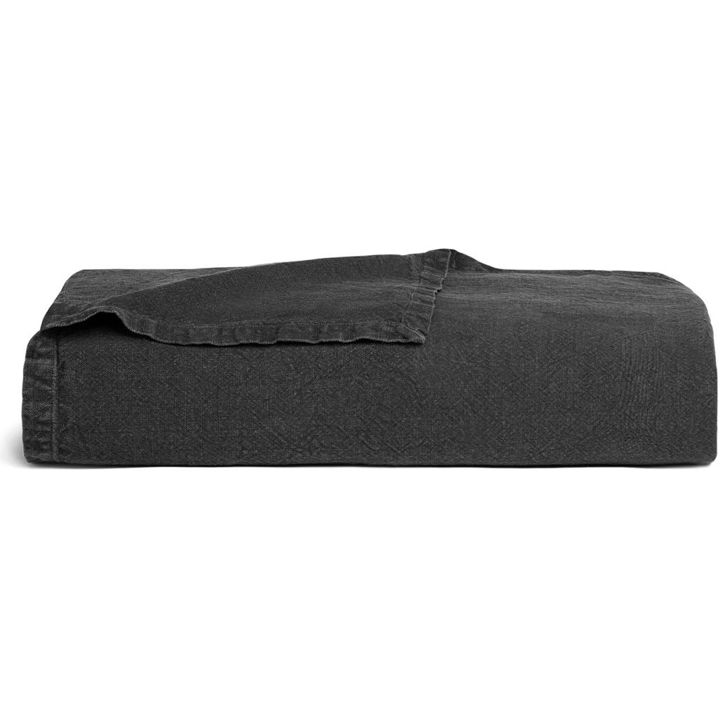 Parachute Vintaged Linen Bed Cover In Coal