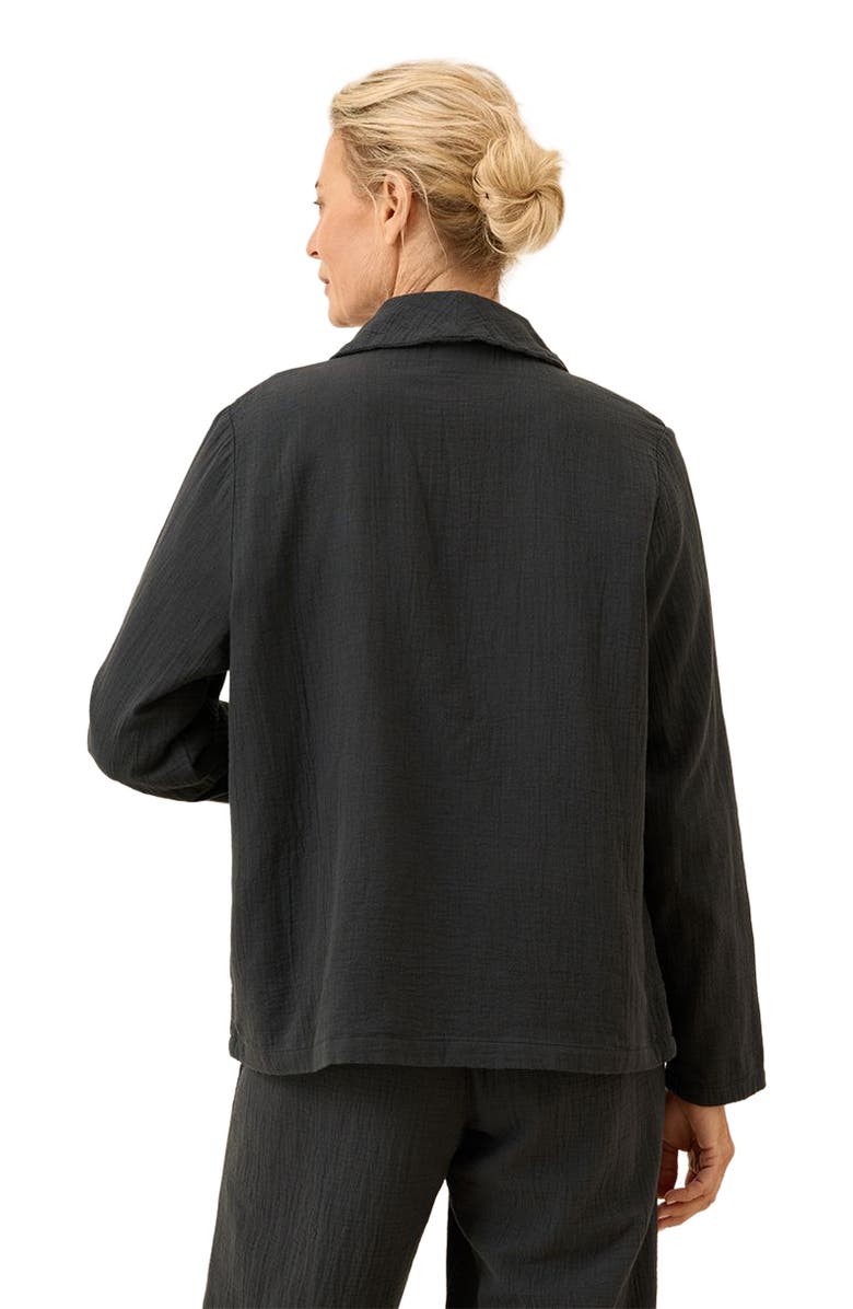Pact Organic Cotton Coastal Double Gauze Lined Easy Jacket, Alternate, color, Black