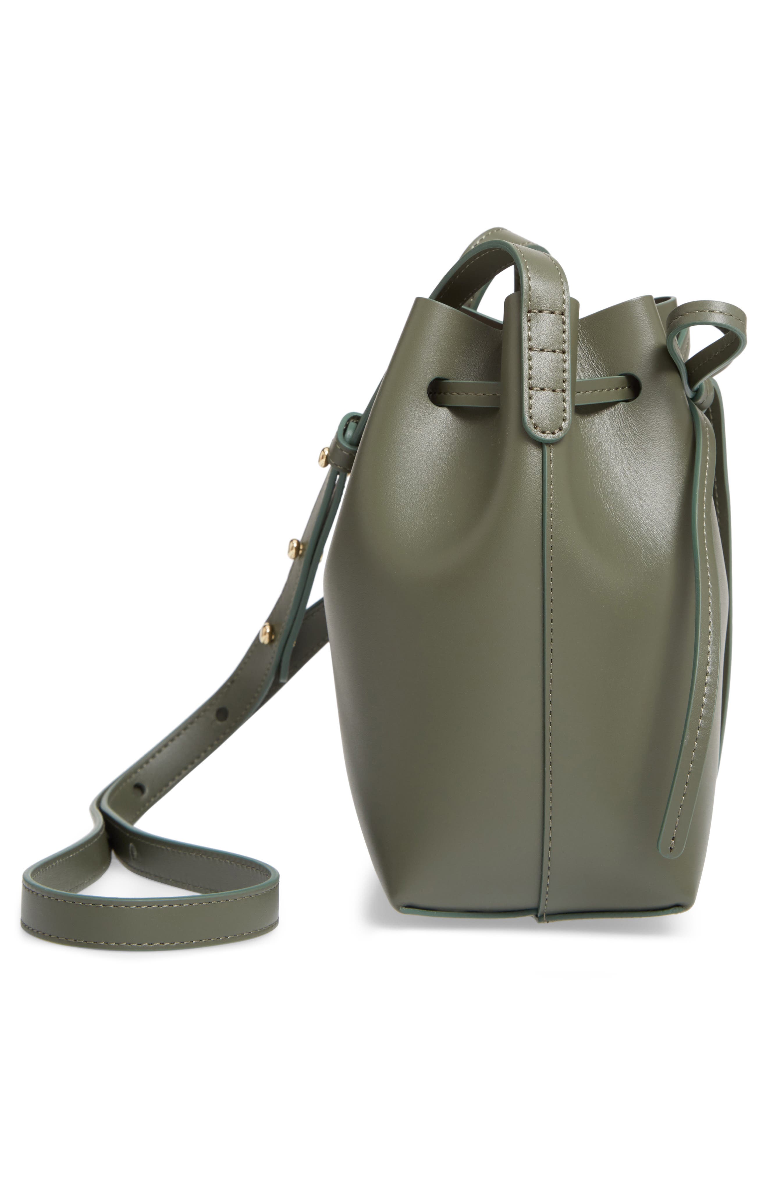 Mini Mini Leather Bucket Bag, Alternate, color, LEAF