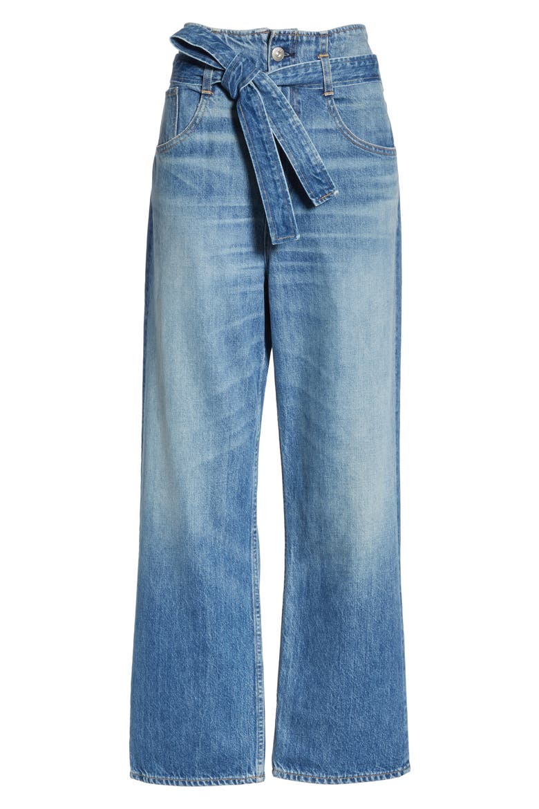 Kelly Paperbag Waist Ankle Wide Leg Jeans, Alternate, color, MEG
